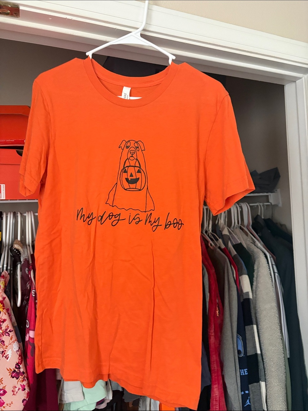 Orange Halloween Dog Graphic Tee